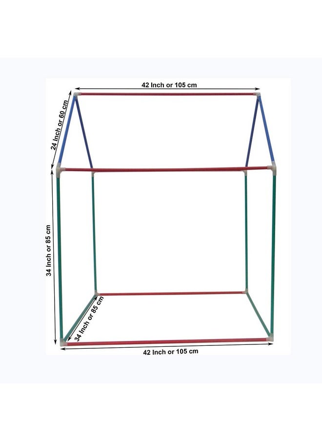 HomeCute Homecute Hut Type Play Tent House for Kids Toys for 2-12 Years Old Boys & Girls, Jumbo Size Play Tent House for Boys and Girls (Red-Blue)  - Image 4