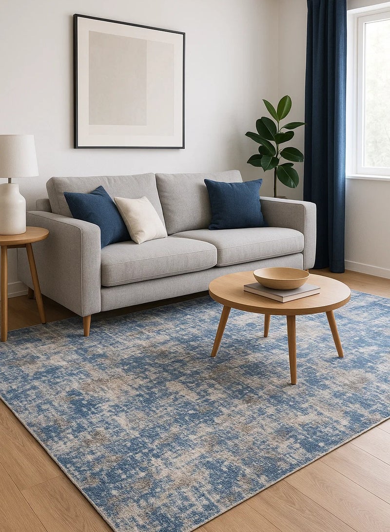 لوفت لومار، سجادة أريكة، سجادة غرفة معيشة حديثة، سجادات أرضية ناعمة، وسائد سجادة، سجادة أريكة غير قابلة للانزلاق، سجادة غرفة معيشة قابلة للغسل، مقاس 160*235 سم، أزرق-534-SP9-L - Image 1