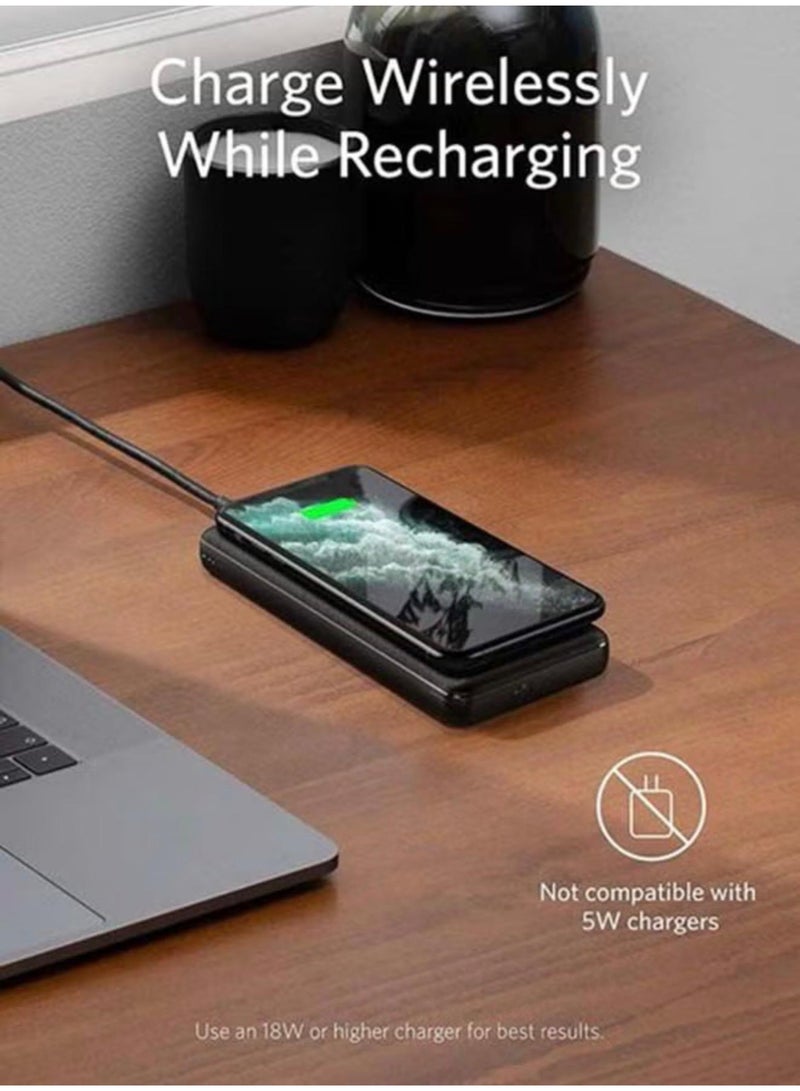 AnkerMake Anker PowerCore III Sense 10K Wireless Power Bank | 10000mAh Portable Charger | 10W Qi Wireless Charging | 18W USB-C Power Delivery | USB-A Output | Black - Image 4