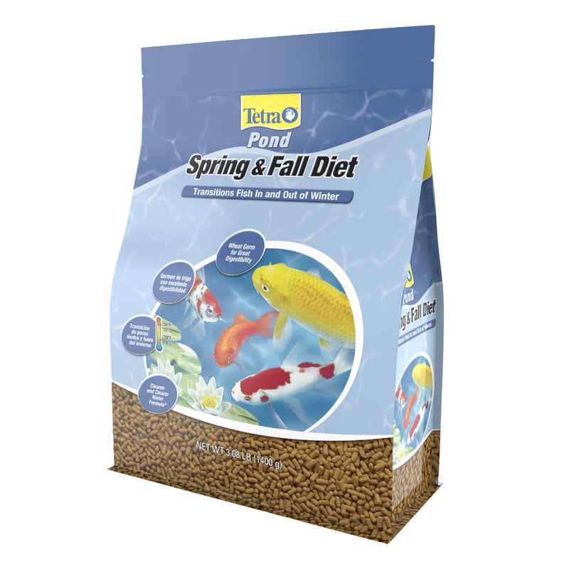 TetraPond Spring And Fall Diet 3.08 Pounds, Pond Fish Food, For Goldfish And Koi, 7 L - Image 1