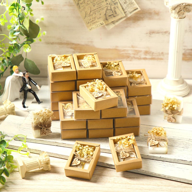 Demissle 30 Pcs Mini Scented Soap Party Favor Gifts Baby Shower Favors Handmade Flower Soap Party Favors Gift for Guests with Thank You Tag for Bridal Wedding Gender Reveal Engagement Souvenirs(White) - Image 4