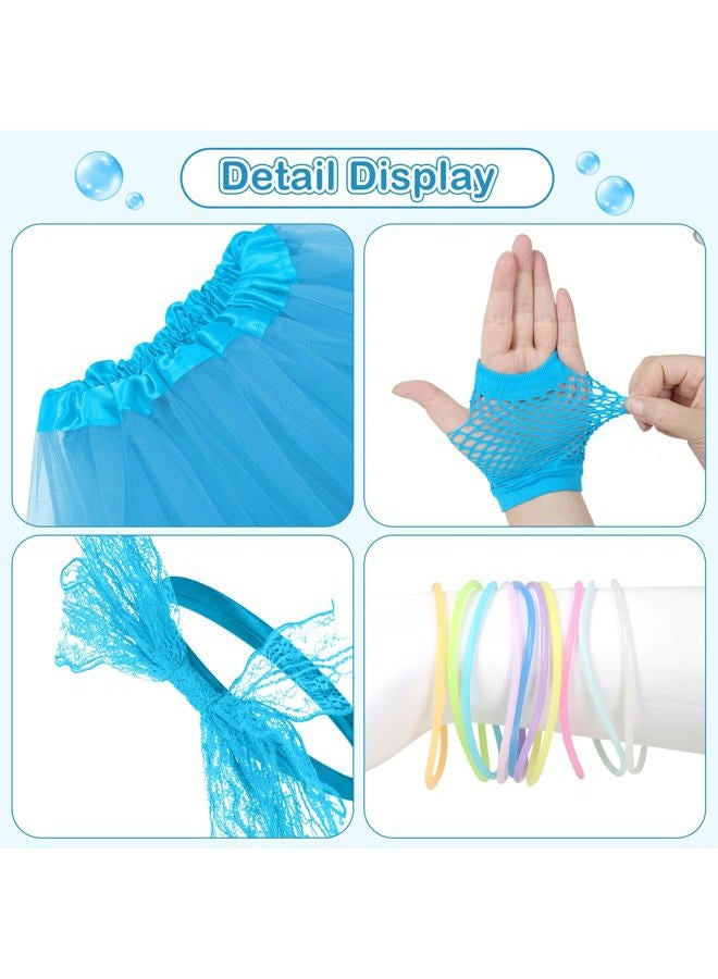CICOCI 80s Costume Accessories Kids 80s outfits Set TUTU Skirt For Girls 80's Jelly Bracelets Leg Warmers Set - Image 3