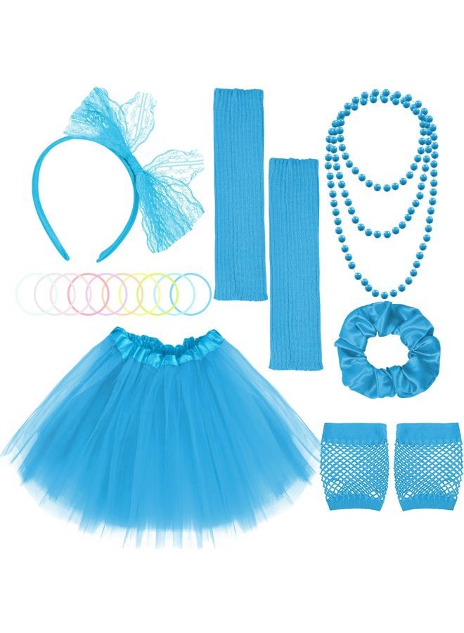 CICOCI 80s Costume Accessories Kids 80s outfits Set TUTU Skirt For Girls 80's Jelly Bracelets Leg Warmers Set - Image 1