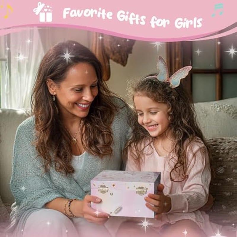 ProCase Unicorn Jewelry Box for Girls, Kids Musical Jewelry Boxes with Spinning Unicorn Doll, Birthday Gifts for Little Girls Children Toddler Ages 3 4 5 6 7 8 -Pink (Box with Jewelry) - Image 5