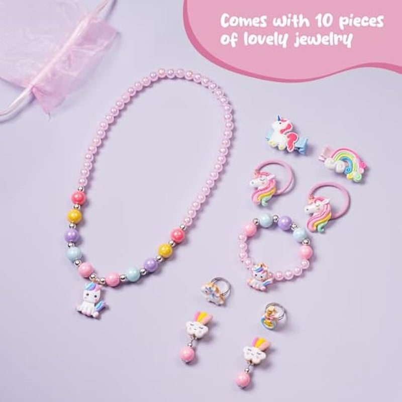 ProCase Unicorn Jewelry Box for Girls, Kids Musical Jewelry Boxes with Spinning Unicorn Doll, Birthday Gifts for Little Girls Children Toddler Ages 3 4 5 6 7 8 -Pink (Box with Jewelry) - Image 4