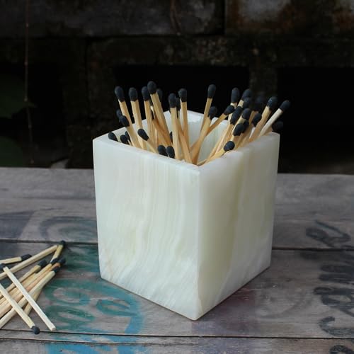Natust Natural Light Green Onyx Toothbrush Holders for Bathroom Marble Makeup Brush Holder Countertop Organizer - Image 1