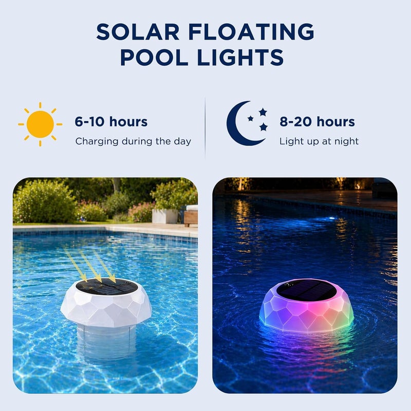 Solar Floating Pool Light with Chlorine Dispenser, IP68, Remote and Timer - Image 3
