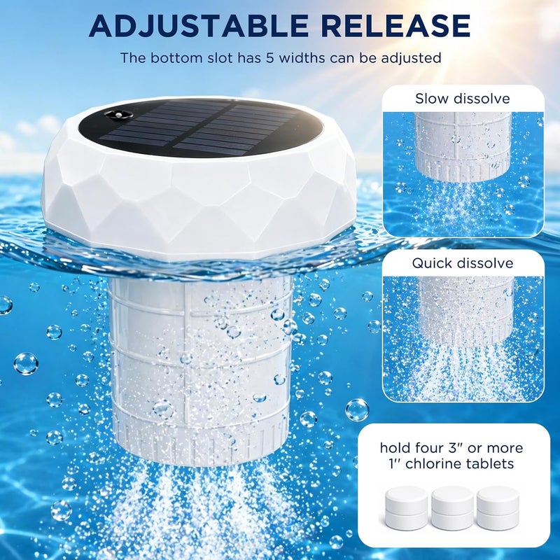 Solar Floating Pool Light with Chlorine Dispenser, IP68, Remote and Timer - Image 5