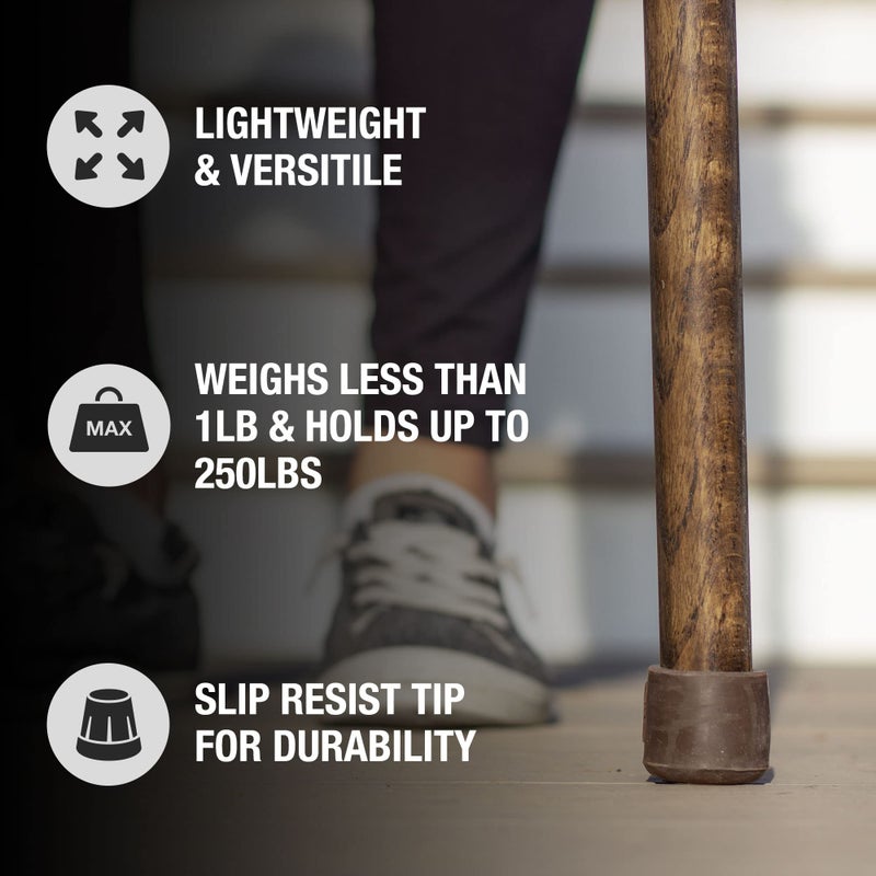 Brazos Handcrafted Wood Walking Stick, Twisted Oak, Trekker Style Handle, for Men & Women, Made in The USA, Brown, 55" - Image 4
