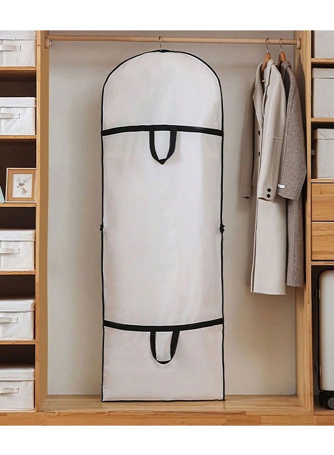 GoldenLike 70.8" Garment Bag 2 Pcs Garment Cover Bag Dustproof Clothes Cover Bags Wedding Dress Bag Cover Foldable Clothe Storage Bag Protector for Closet Storage Suit,Robe,Long Dress(60*180CM-WHT) - Image 4