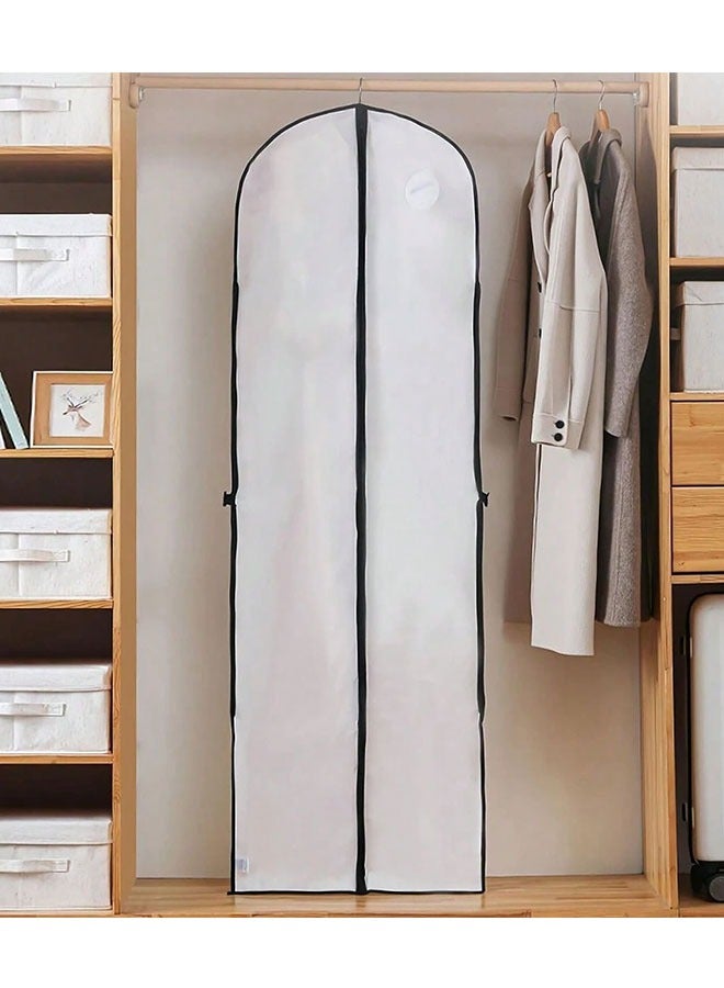GoldenLike 70.8" Garment Bag 2 Pcs Garment Cover Bag Dustproof Clothes Cover Bags Wedding Dress Bag Cover Foldable Clothe Storage Bag Protector for Closet Storage Suit,Robe,Long Dress(60*180CM-WHT) - Image 5