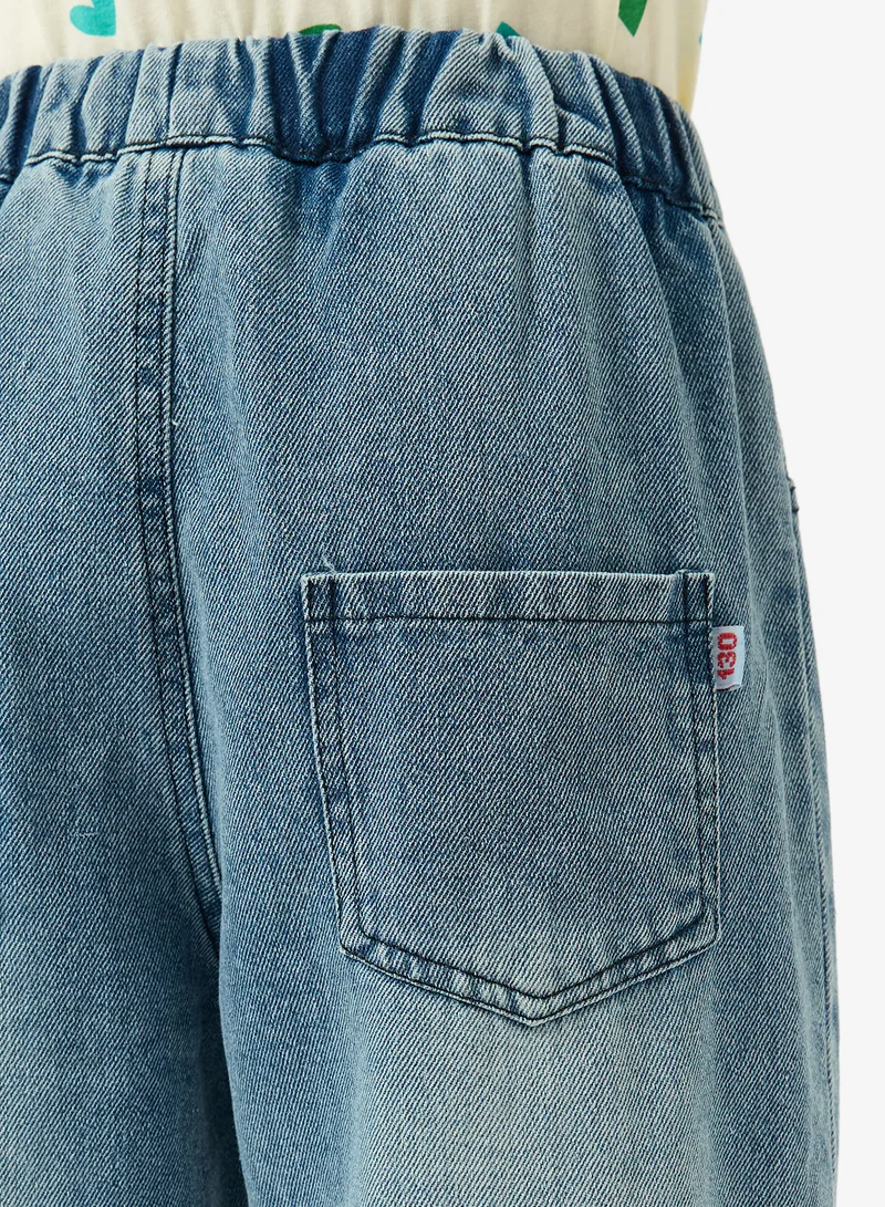 Pinata  Cute Dogs Embroidered Mid Blue Jeans for Women | Best Price UAE