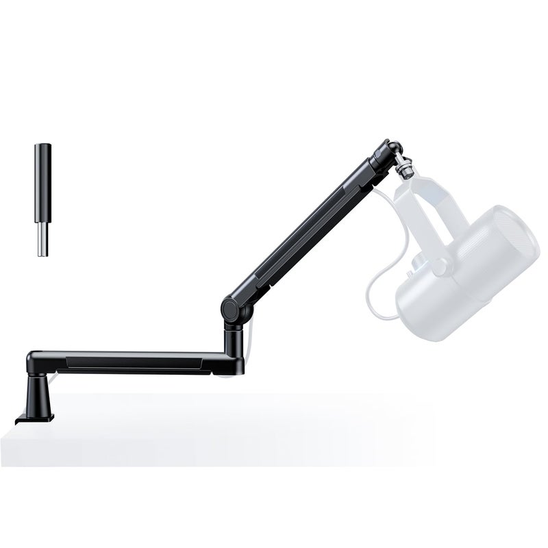 TODI Mic Stand Desk, Low/High Profile Mic Arm Bear 4.5LBS with Extension Riser, Adjustable All Metal Desk Microphone Stand with Cable Channel, Boom Arm Mic Stand with 3/8'' 5/8'' Interface - Image 1