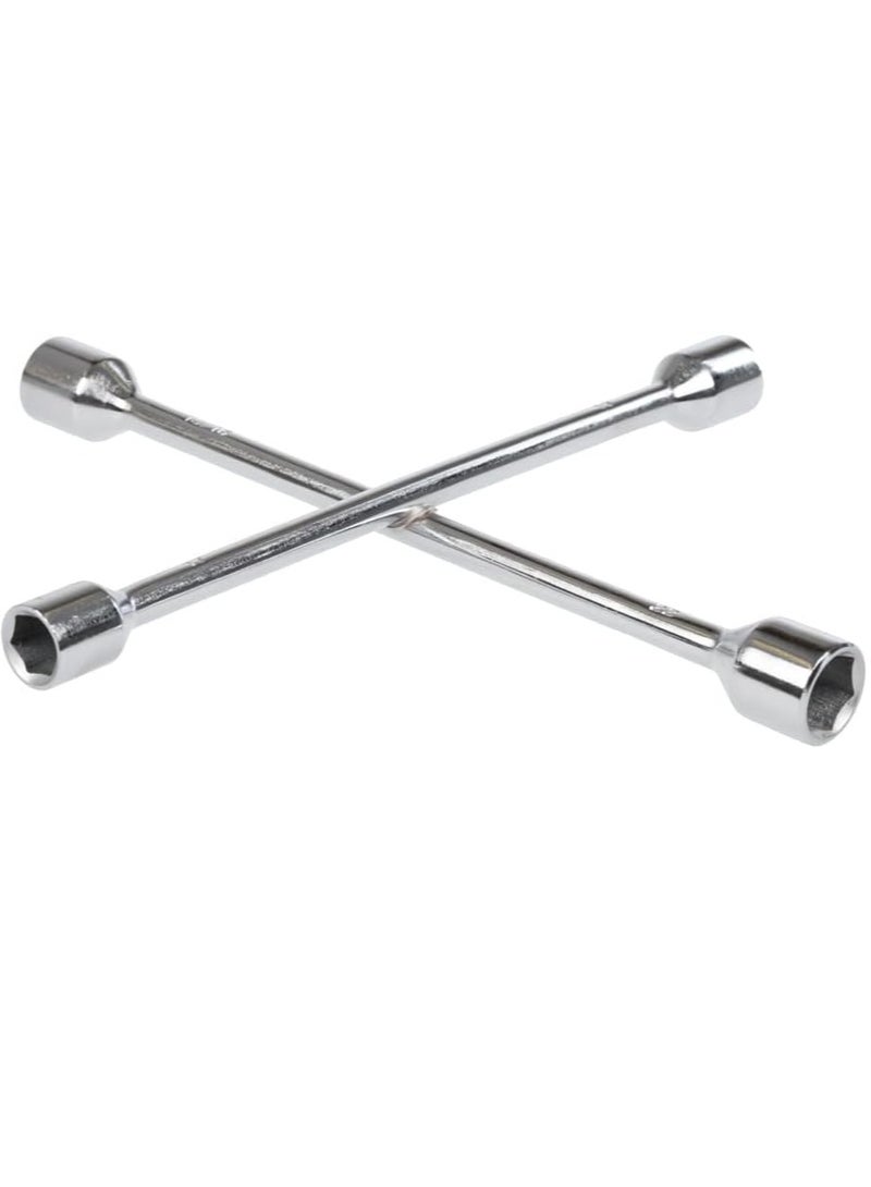 Universal 4-Way Heavy Duty Fixed Cross Wheel Nut Wrench – 17mm, 19mm, 21mm & 22mm Sockets | Tyre Wheel Brace for Car, Truck, Van Repairs - Image 4