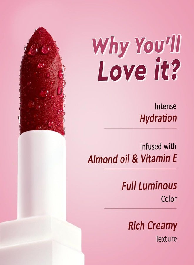Million Colors Creamy Matte Hydrating Lipstick| Infused With Almond Oil and Vitamin E| Long Lasting, Nourishing and Intense Hydration (Ruby Desire,06) - Image 5