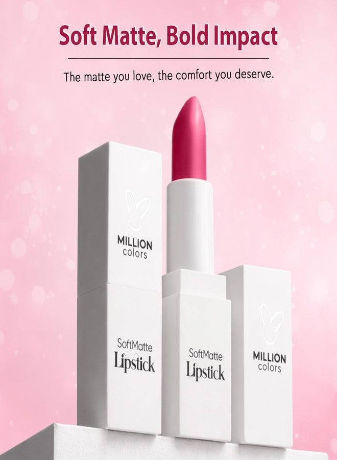 Million Colors Creamy Matte Hydrating Lipstick| Infused With Almond Oil and Vitamin E| Long Lasting, Nourishing and Intense Hydration (Ruby Desire,06) - Image 3
