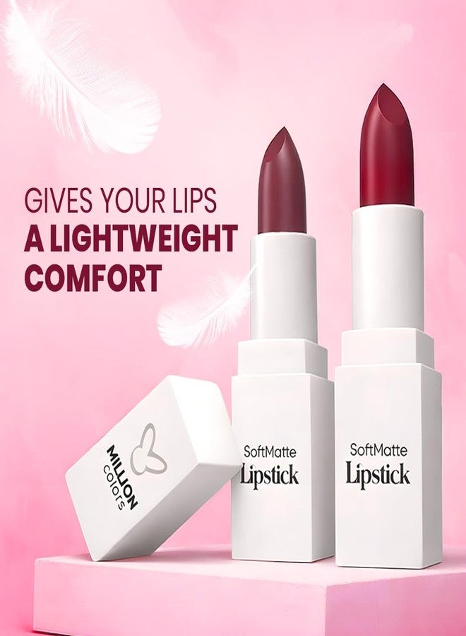 Million Colors Creamy Matte Hydrating Lipstick| Infused With Almond Oil and Vitamin E| Long Lasting, Nourishing and Intense Hydration (Ruby Desire,06) - Image 4