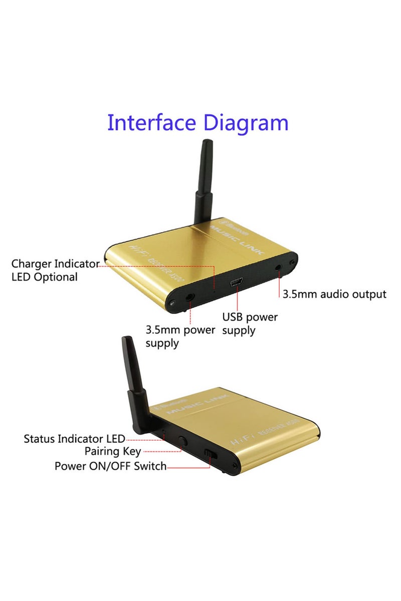 X500 Bluetooth Wireless Audio Receiver Sound Receptor Bluetooth 4.0 Stereo Music Link Audio Receiver Adapter for Phone Tablet PC TV Home Car Speaker System - Image 5
