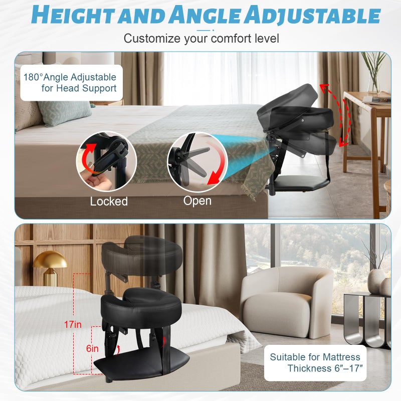 HoMove Massage Headrest for Bed with Arm Rest, Adjustable Massage Face Cradle at Home, Portable Bed Massage Head Holder, Massage Table Head Rest Kit for Salon, Face Down Pillow After Eye Surgery - Image 3