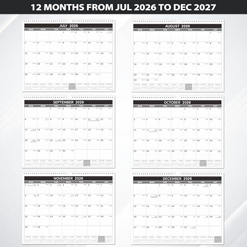 MaaIbok 2026-2027 Wall Calendar, Large Wall Calendar 2026-2027 from July 2026 to December 2027,15" x 11.5", 18 Months Calendar with Julian Date, Perfect for Office & School - Image 5