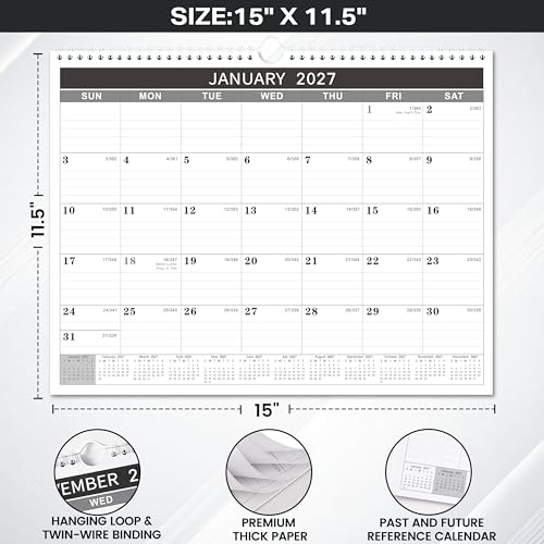 MaaIbok 2026-2027 Wall Calendar, Large Wall Calendar 2026-2027 from July 2026 to December 2027,15" x 11.5", 18 Months Calendar with Julian Date, Perfect for Office & School - Image 4