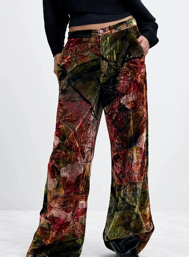 Desigual Long Velvet Trousers M. C. Lacroix