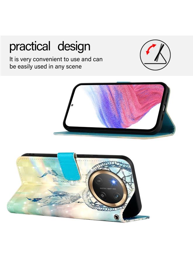 اس-توب جراب هاتف Honor X9c 5G بتصميم ثلاثي الأبعاد من الجلد مع قلاب أفقي - Image 3