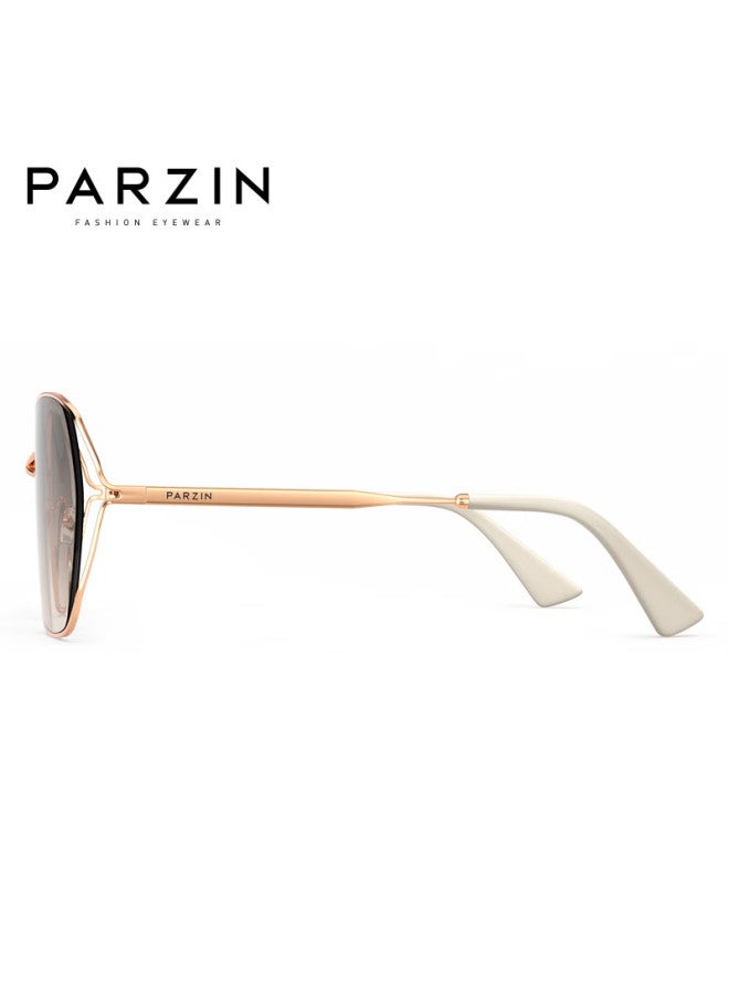 Parzin Sungl For Women, Fashionable Gradient Color Hollow Frame Light-colored Driving Sungl For Women 8303 - Image 4