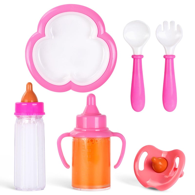 Aolso Baby Doll Feeding Set, 2 Pieces Magic Bottle, Dummy and Baby Harness (Random Shipments), New Born Baby Doll Accessories, Doll Toy - Image 1