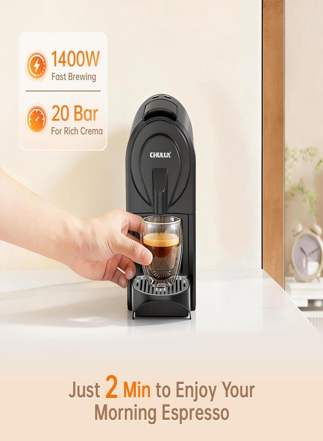 CHULUX Upgrade Bafè-Pro Espresso Machine for Nes Original Pods, 20Bar Rapid Extraction Home Espresso Coffee Maker for Espresso & Lungo, Black - Image 2