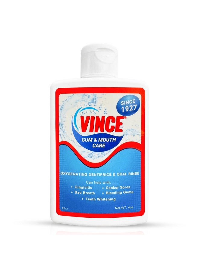 VINCE مسحوق العلكة والفم - معجون أسنان للاستخدام اليومي - فقاعات أكسجينية - رائحة فم كريهة - التهاب اللثة - لثة متهيجة أو نازفة - قرحة فموية - التهاب - جروح - تنظيف وانتعاش - 4 أونصات - Image 1