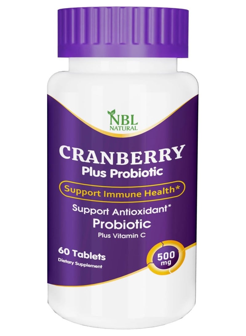 أن بي أل ناتشورال NBL Natural Cranberry Plus Probiotic Supplement 60 Tablets with Vitamin C - Image 1