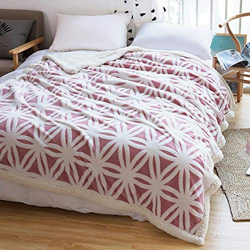 LOMAO Sherpa Fleece Blanket 71x80 Fuzzy Soft Throw Blanket Dual Sided Blanket for Couch Sofa Bed (Pink, 71''x80'') - Image 2