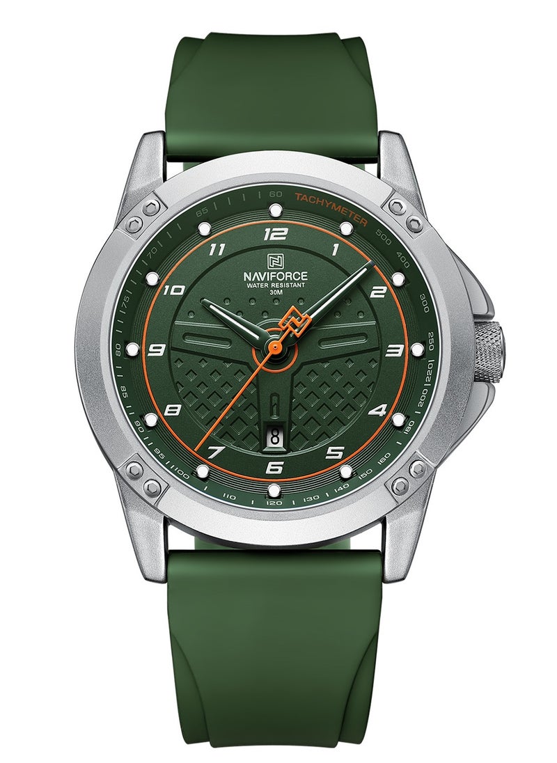 NAVIFORCE New Fumed Silica Band Analog Wrist Watch For Men NF8031 S/GN/GN  - Image 1