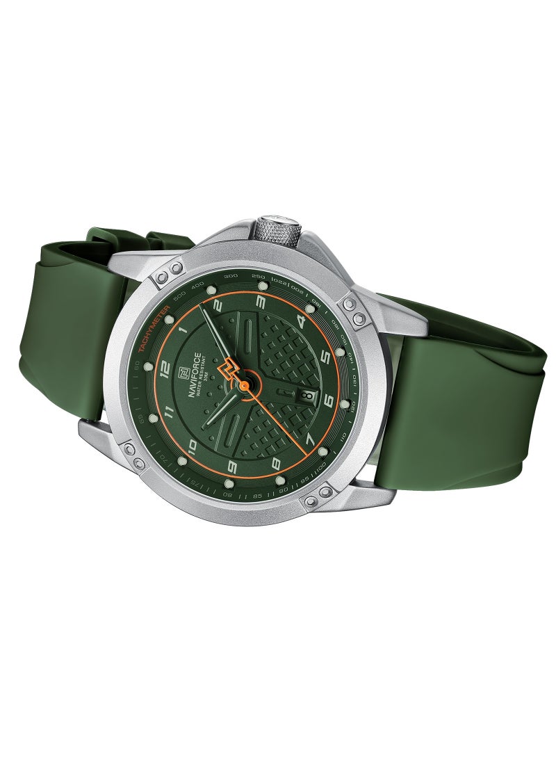 NAVIFORCE New Fumed Silica Band Analog Wrist Watch For Men NF8031 S/GN/GN  - Image 3