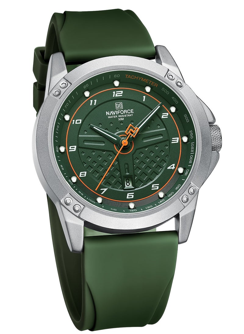 NAVIFORCE New Fumed Silica Band Analog Wrist Watch For Men NF8031 S/GN/GN  - Image 4