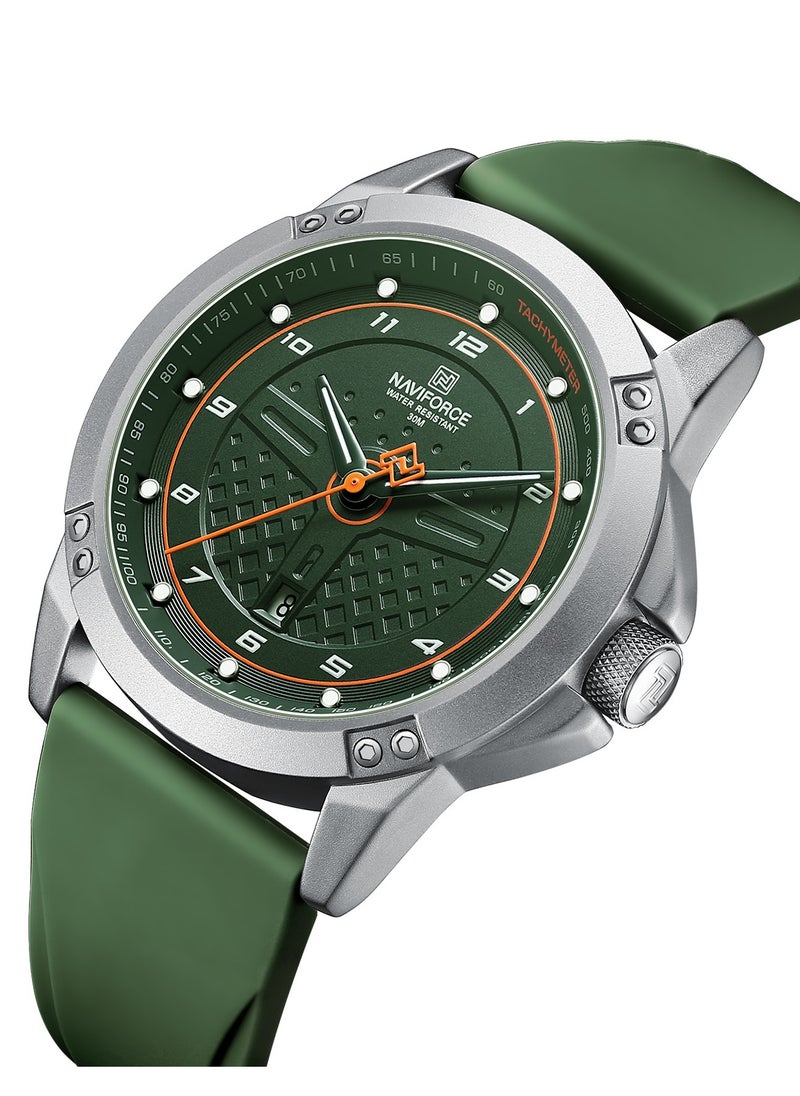 NAVIFORCE New Fumed Silica Band Analog Wrist Watch For Men NF8031 S/GN/GN  - Image 2