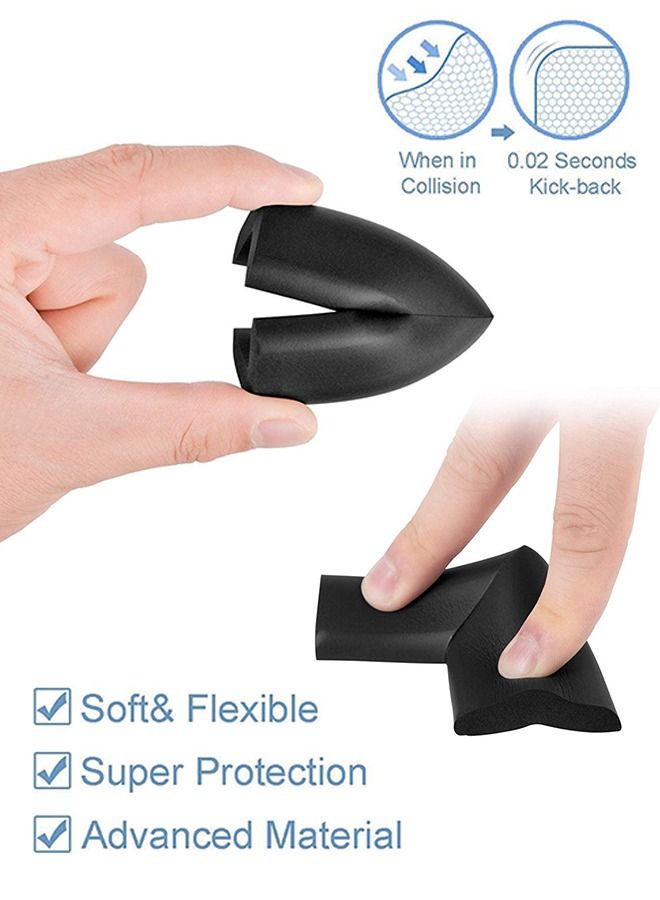 Baby Safety Corner Protector Pack of 10 Pcs Table Corner Guards  Baby Proofing Corner Guards 3M Pre Taped Corner Protectors Child Safety Edge Guards Black Pack of 10