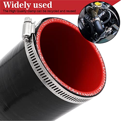 Ingoulut 45 Degree2.5 to 3 inch Silicone Reducer Coupler Hose 4-Ply Reinforced Turbo,Intercooler,Intake Piping Coupler Hose with T-Bolt Clamps Length 4″ - Image 4