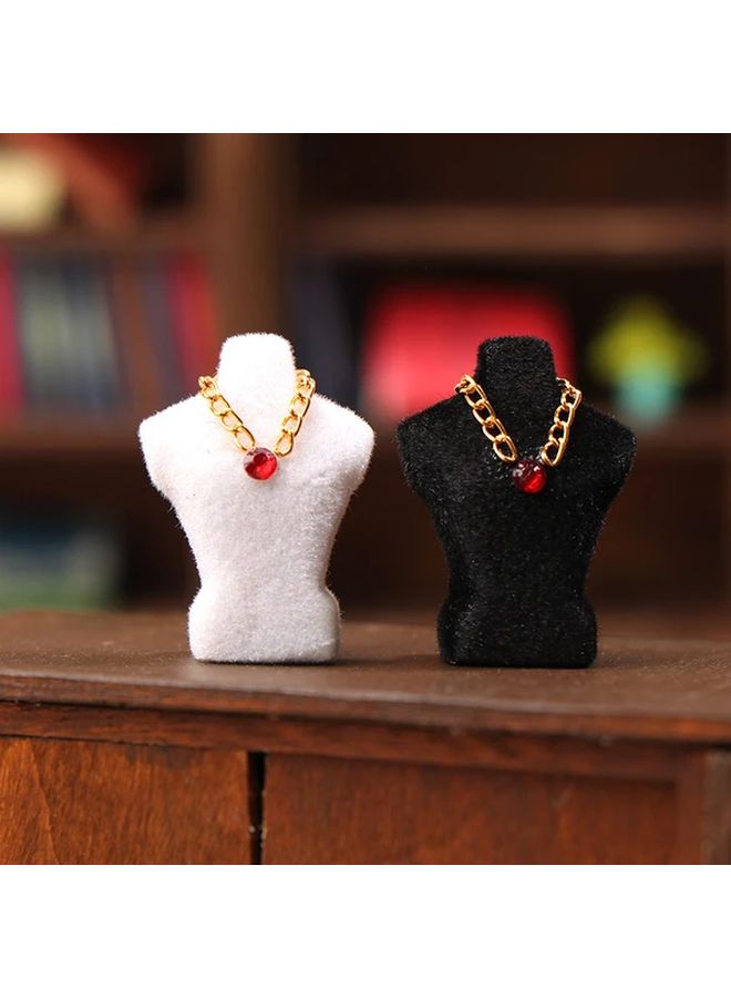 White 1 12 Doll House Mini Necklace Display Stand Set Model Ornament - Image 1