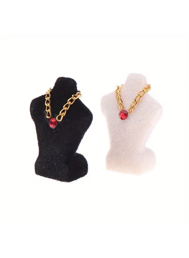 White 1 12 Doll House Mini Necklace Display Stand Set Model Ornament - Image 4