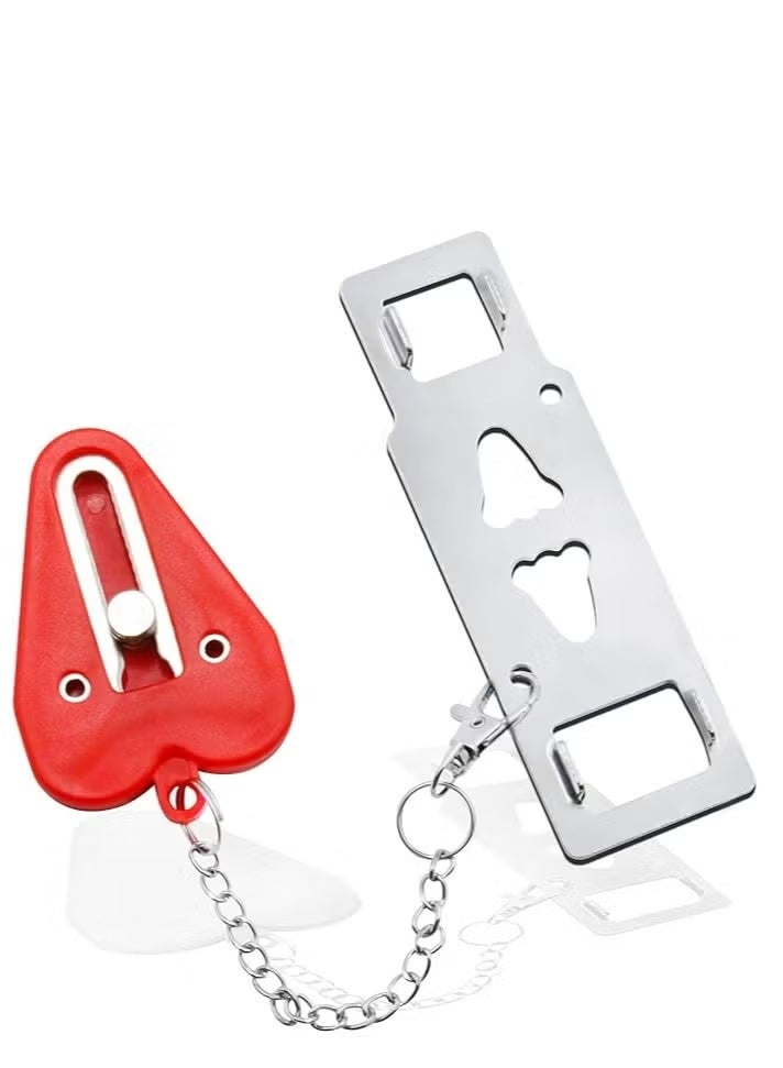 قفل باب امان محمول وشديد التحمل للمنزل لمزيد من الامان اثناء السفر وللخصوصية، مثالي للسفر وللمنزل والشقق والفنادق وللمدرسة للحصول على قفل اضافي،متعدد الالوان - Image 1