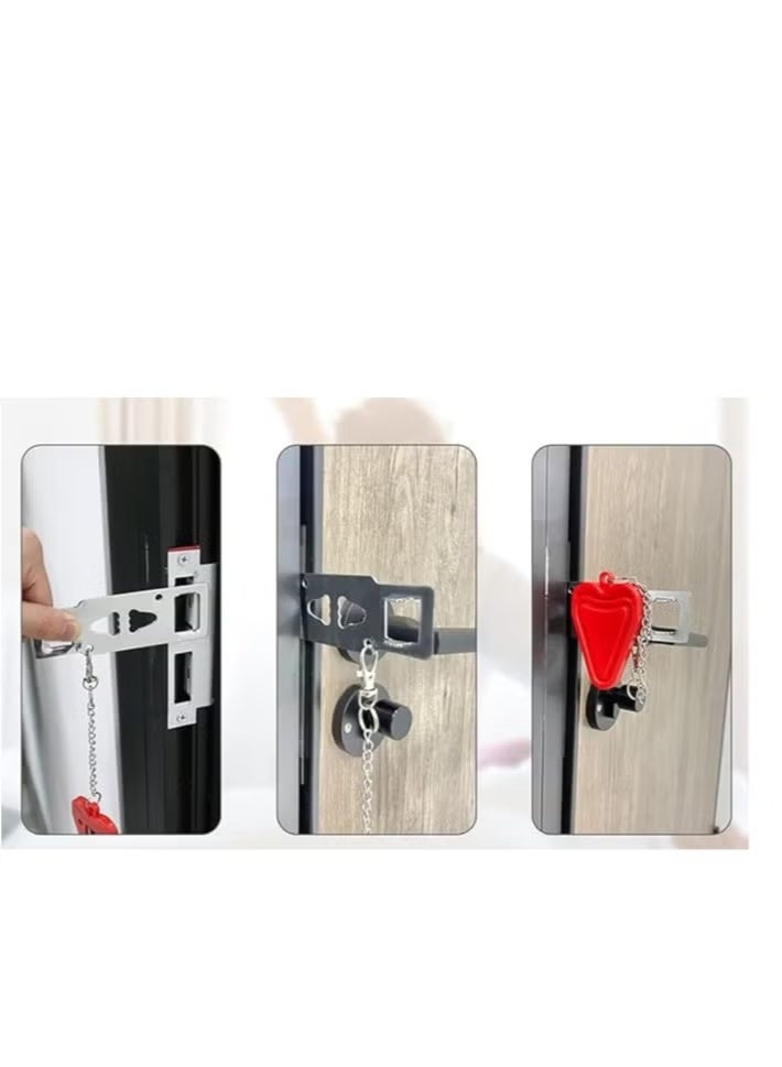 قفل باب محمول لامان المنزل والخزانة اثناء السفر لمزيد من السلامة والخصوصية، مثالي للسفر والفندق والمنزل والشقة - Image 5