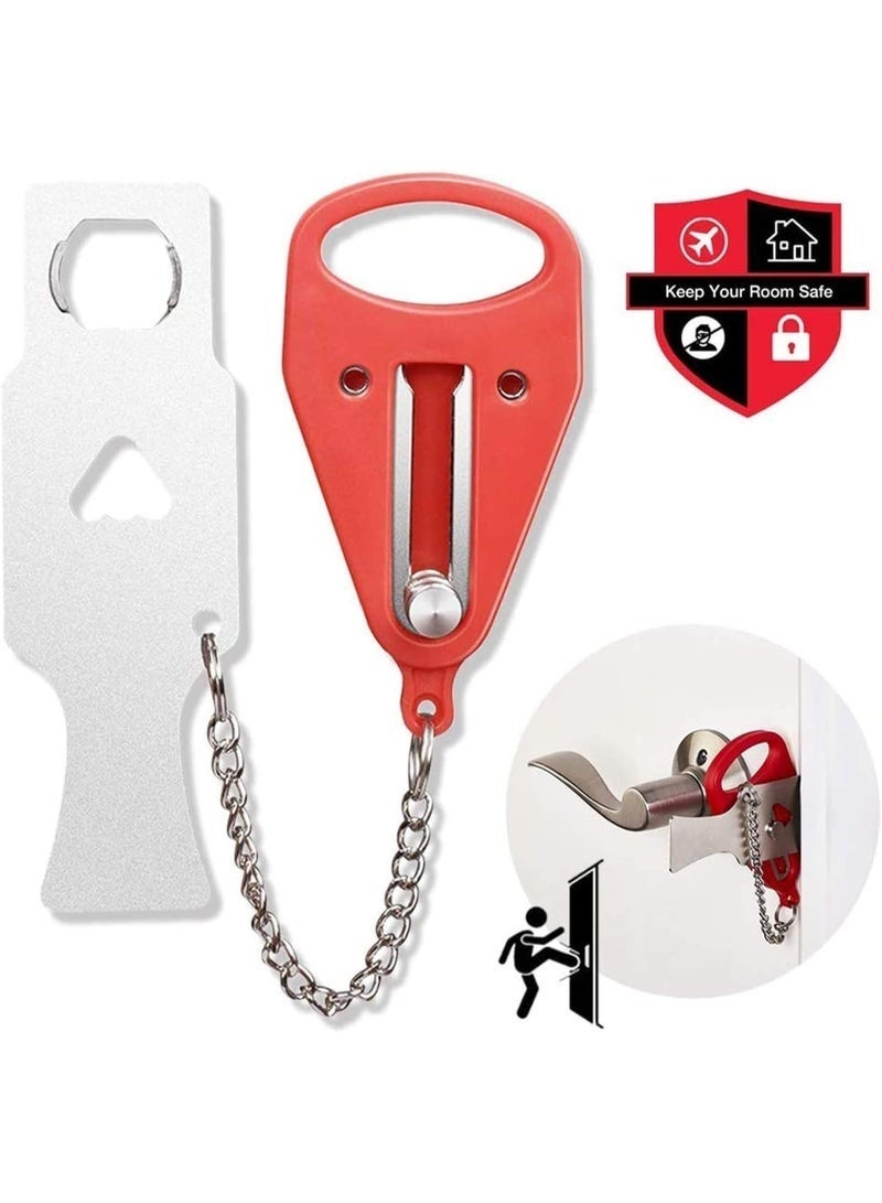 قفل باب محمول لامان المنزل والخزانة اثناء السفر لمزيد من السلامة والخصوصية، مثالي للسفر والفندق والمنزل والشقة - Image 1