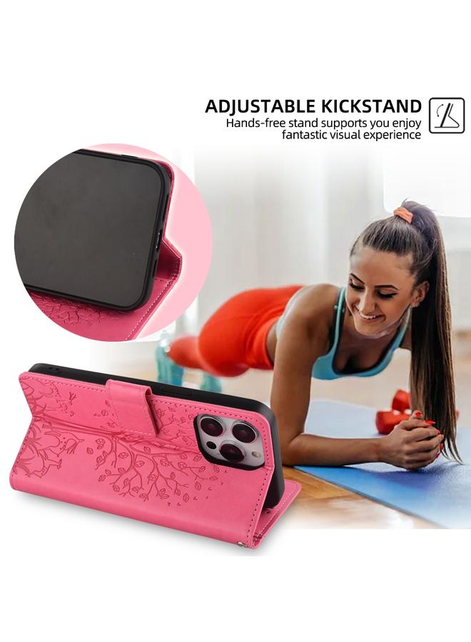 Zaboon Case For Huawei P Smart Pro 2019 Tree & Deer Embossed Leather Phone Case - Image 3