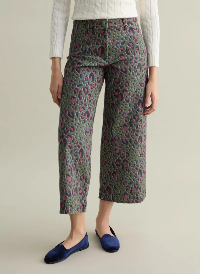 Ovs Ovs Wide-Leg Trousers With Animal Print Pattern