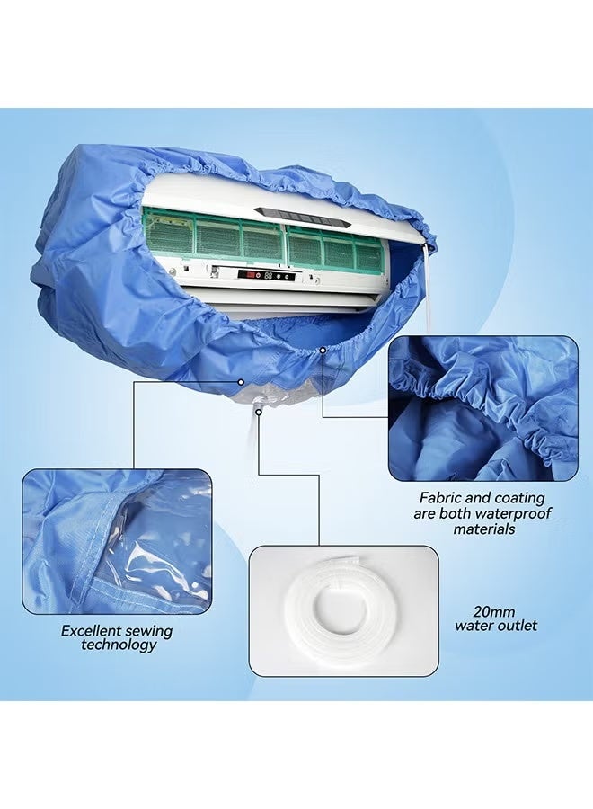 Universal Air Conditioner Cleaning Waterproof Cover With Drain Pipe, Waterproof Air Conditioner Cleaning Bag, 2.8M Drain Hose, Split AC Cleaning Cover, Wall Mounted AC Cleaner Kit, Reusable AC , Fits 9000 to 18000 BTU, Indoor AC Cleaning Tool, Air Conditioner Maintenance Kit, Compatible with LG, Gree, Samsung, Haier, Dawlance, Cooling System Deep Cleaning Accessory, Q-532 - Image 3