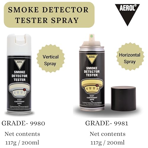 Aerol Smoke Detector Tester Spray, Grade 9981 (200ml/117 gm) | Hand Held Spray for Testing Functioning of Smoke Detectors in Homes, Offices & Factories | Fire Alarm Testing Spray - Image 4