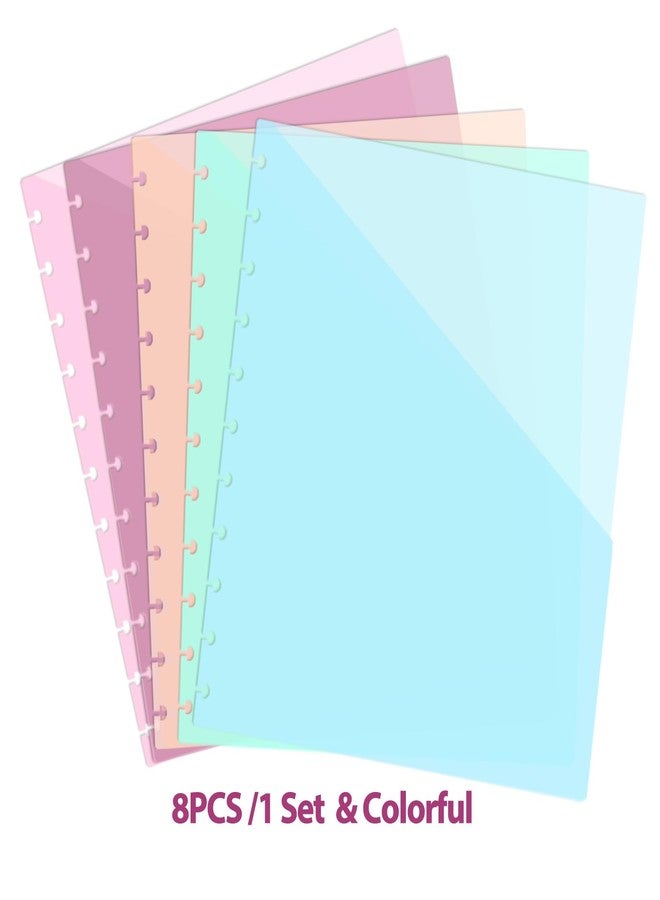 Treehole 8 PCS Discbound Dividers Letter Size Disc Planner 2 Pocket Fit 8.5" x 11" Paper Disc Notebook with Pockets 11 Disc Folder Disc for Office Home School (8) - Image 3