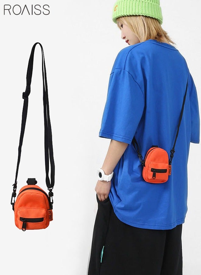 roaiss Fashion Mini Messenger Bag Neck Hanging Solid Color Zero Wallet Personality Headset Bag Multiple Matching Methods Key Bag 
